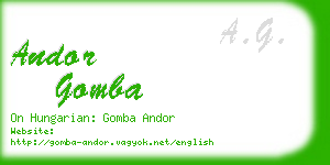 andor gomba business card